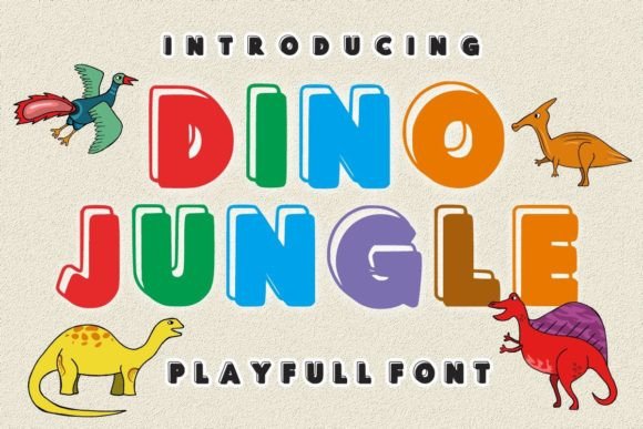 Dino Jungle: A Bold Display Font for Friendly Branding