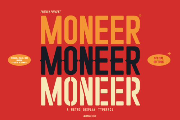 Moneer: The Retro Display Typeface for Bold Branding